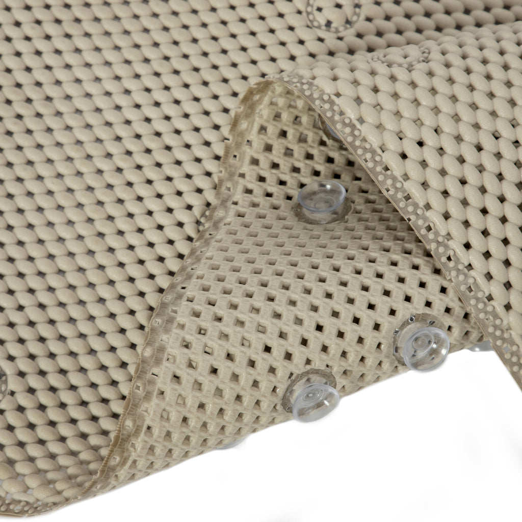 RAY STAR 17''X36''Light coffee color Non Slip, Soft Foam Bathtub Mats Bath Mat with Drain Holes, Suction Cups
