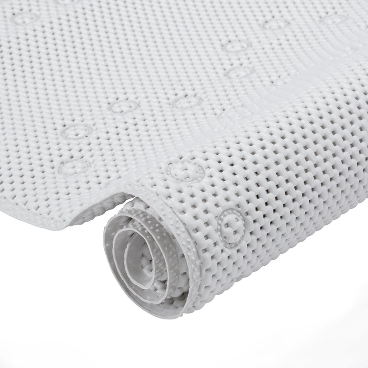 RAY STAR 17''X36'' double-layer White Non Slip, Soft Foam Bathtub Mats Bath Mat with Drain Holes, Suction Cups