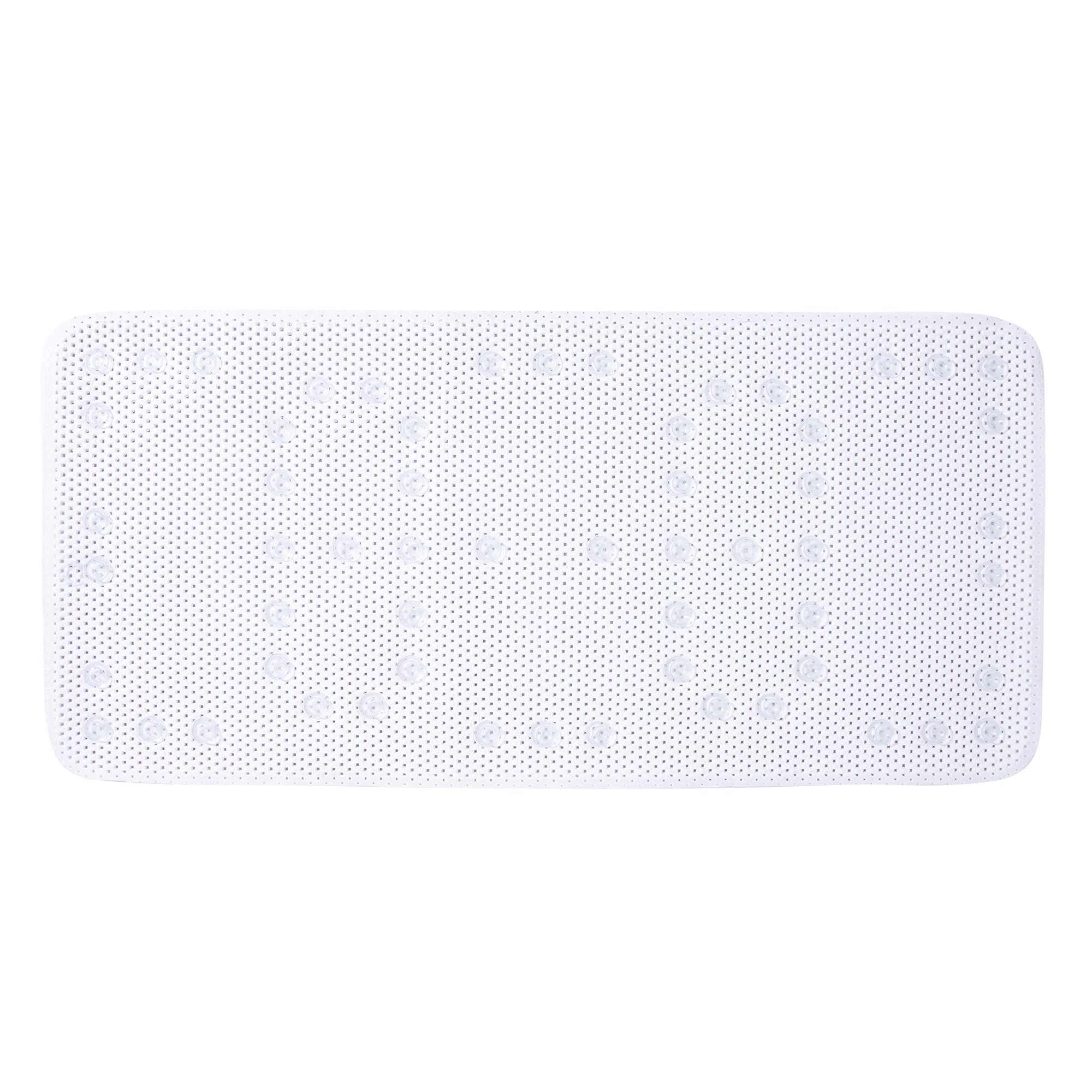 RAY STAR 17''X36'' White Non Slip, Soft Foam Bathtub Mats Bath Mat with Drain Holes, Suction Cups