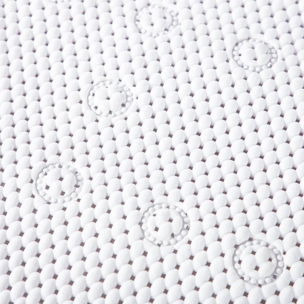 RAY STAR 17''X36'' White Non Slip, Soft Foam Bathtub Mats Bath Mat with Drain Holes, Suction Cups