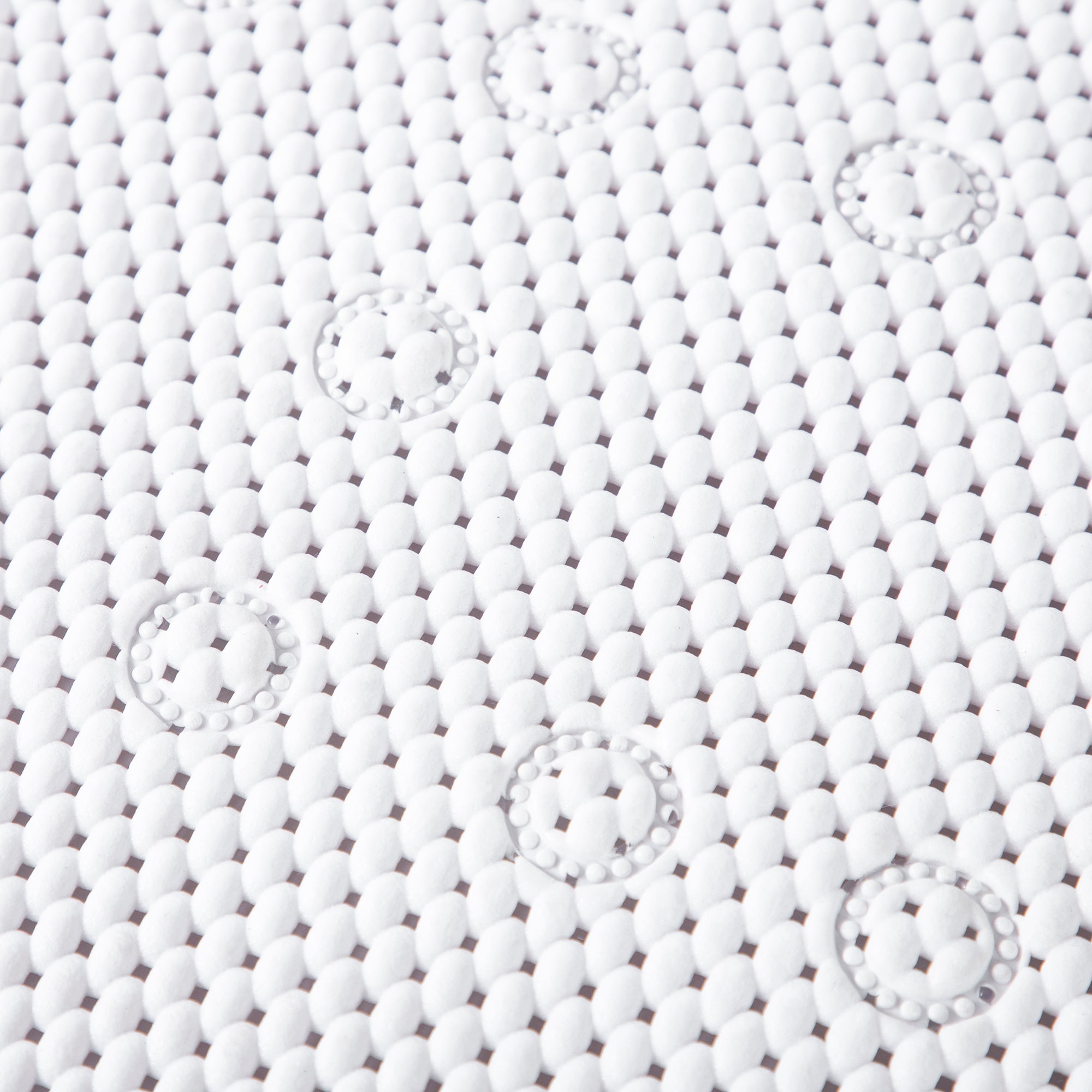 RAY STAR 17''X36'' White Non Slip, Soft Foam Bathtub Mats Bath Mat with Drain Holes, Suction Cups