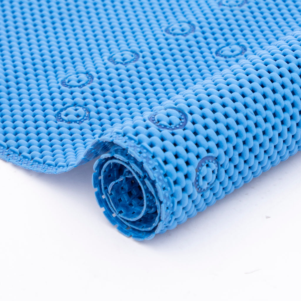 RAY STAR 17''X36'' Navy Blue Non Slip, Soft Foam Bathtub Mats Bath Mat with Drain Holes, Suction Cups