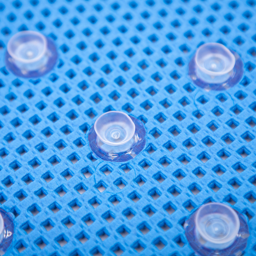 RAY STAR 17''X36'' Navy Blue Non Slip, Soft Foam Bathtub Mats Bath Mat with Drain Holes, Suction Cups