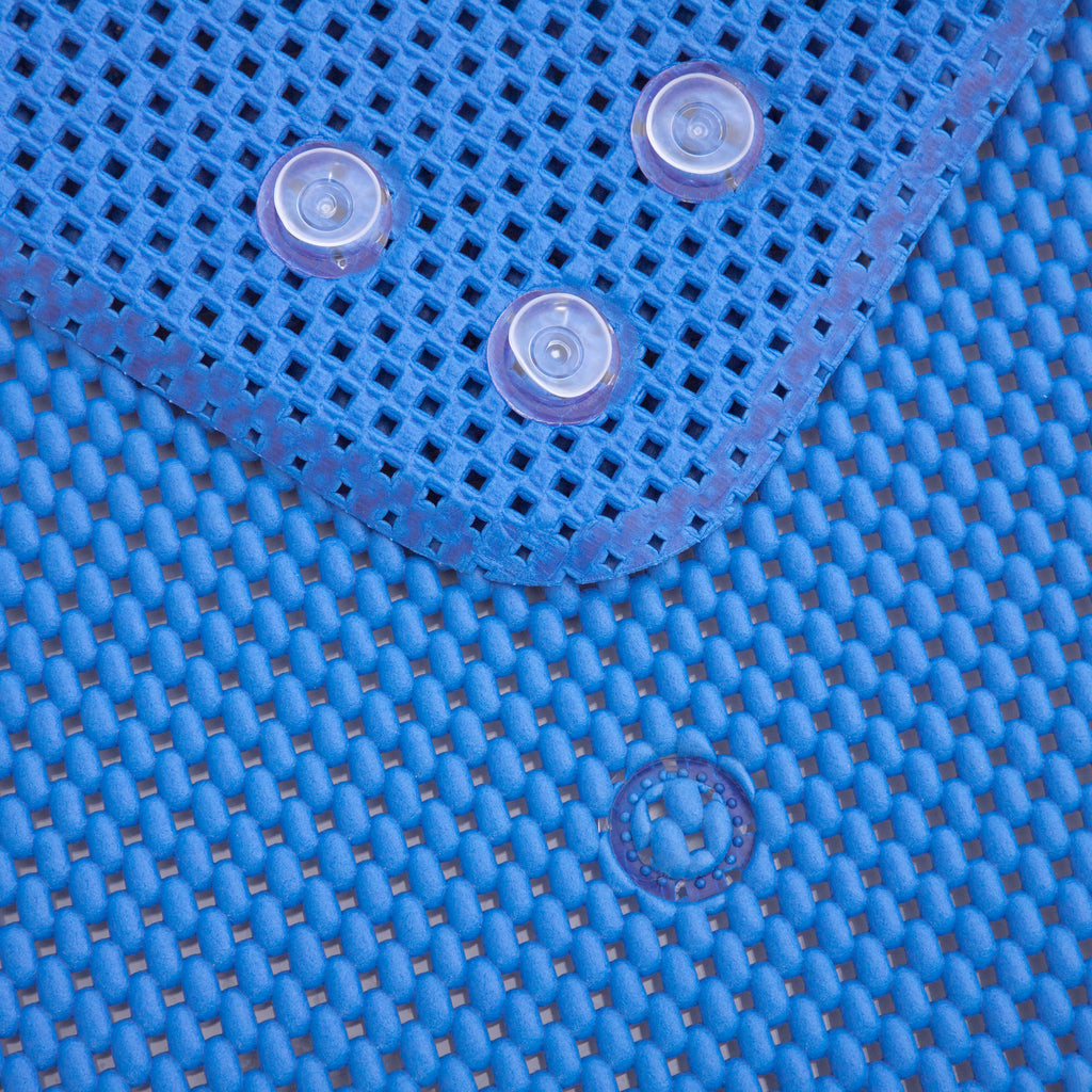 RAY STAR 17''X36'' Navy Blue Non Slip, Soft Foam Bathtub Mats Bath Mat with Drain Holes, Suction Cups