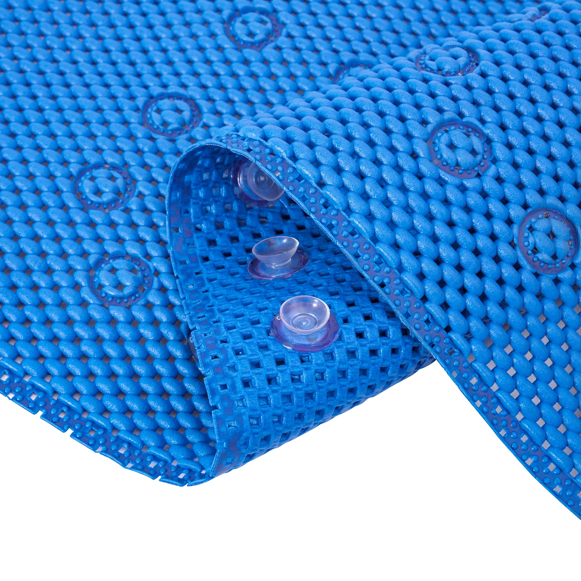 RAY STAR 17''X36'' Navy Blue Non Slip, Soft Foam Bathtub Mats Bath Mat with Drain Holes, Suction Cups