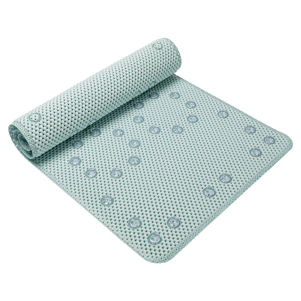RAY STAR 17''X36''Light Green Non Slip, Soft Foam Bathtub Mats Bath Mat with Drain Holes, Suction Cups