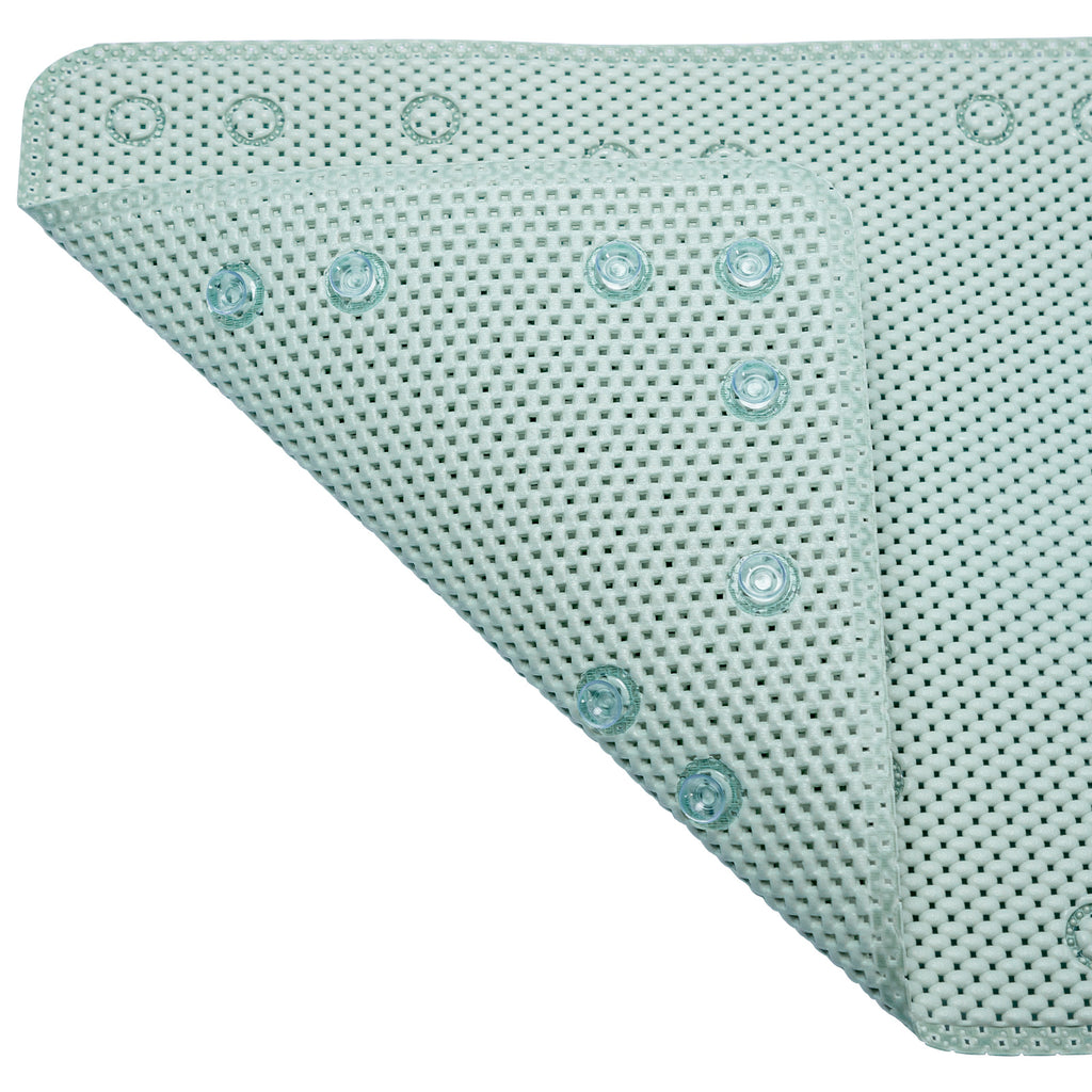 RAY STAR 17''X36''Light Green Non Slip, Soft Foam Bathtub Mats Bath Mat with Drain Holes, Suction Cups