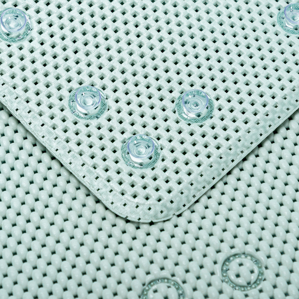 RAY STAR 17''X36''Light Green Non Slip, Soft Foam Bathtub Mats Bath Mat with Drain Holes, Suction Cups