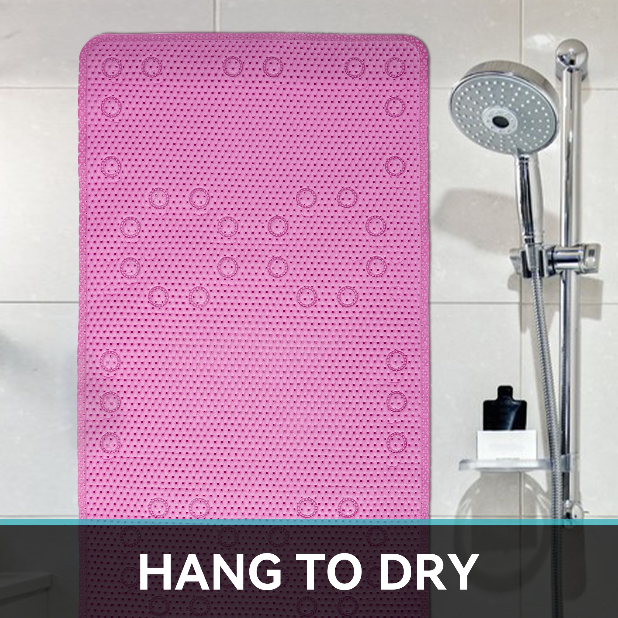 RAY STAR 17''X36''Rose Red Non Slip, Soft Foam Bathtub Mats Bath Mat with Drain Holes, Suction Cups