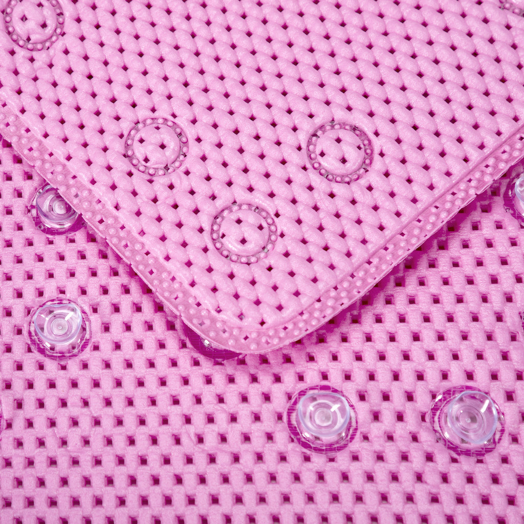 RAY STAR 17''X36'' double-layer Light Purple Non Slip, Soft Foam Bathtub Mats Bath Mat with Drain Holes, Suction Cups