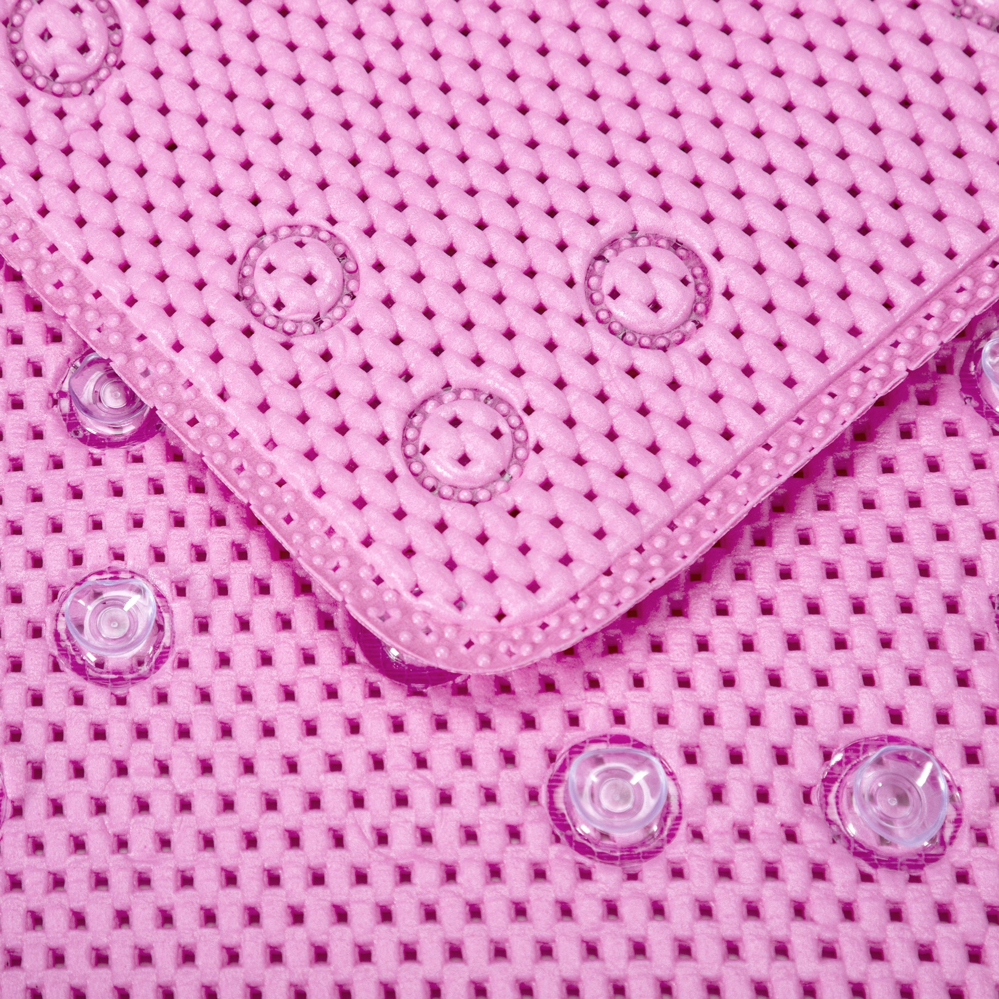 RAY STAR 17''X36'' double-layer Light Purple Non Slip, Soft Foam Bathtub Mats Bath Mat with Drain Holes, Suction Cups