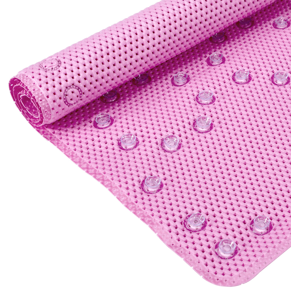 RAY STAR 17''X36'' double-layer Light Purple Non Slip, Soft Foam Bathtub Mats Bath Mat with Drain Holes, Suction Cups