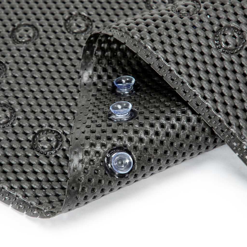 RAY STAR 17''X36'' Black Non Slip, Soft Foam Bathtub Mats Bath Mat with Drain Holes, Suction Cups