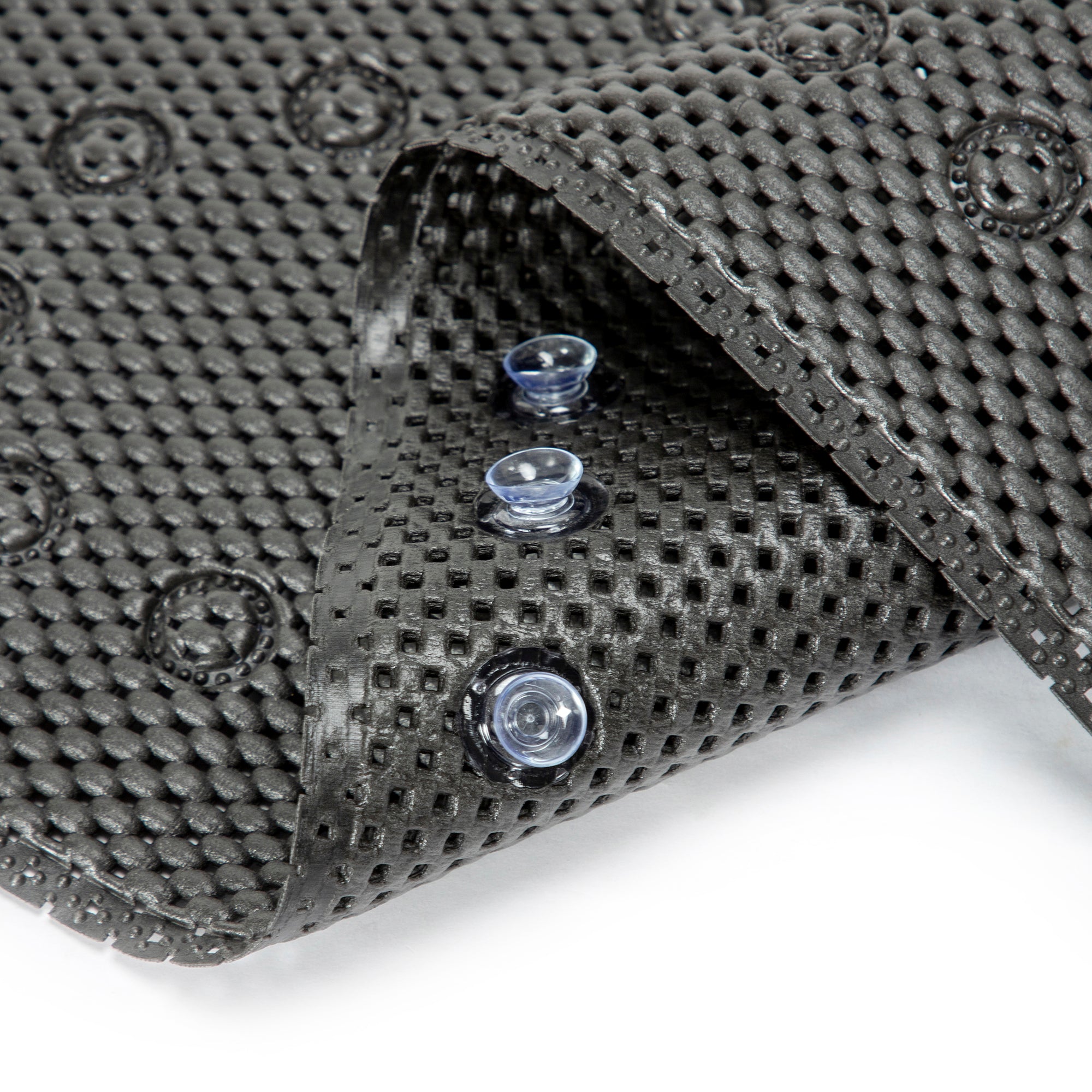 RAY STAR 17''X36'' Black Non Slip, Soft Foam Bathtub Mats Bath Mat with Drain Holes, Suction Cups