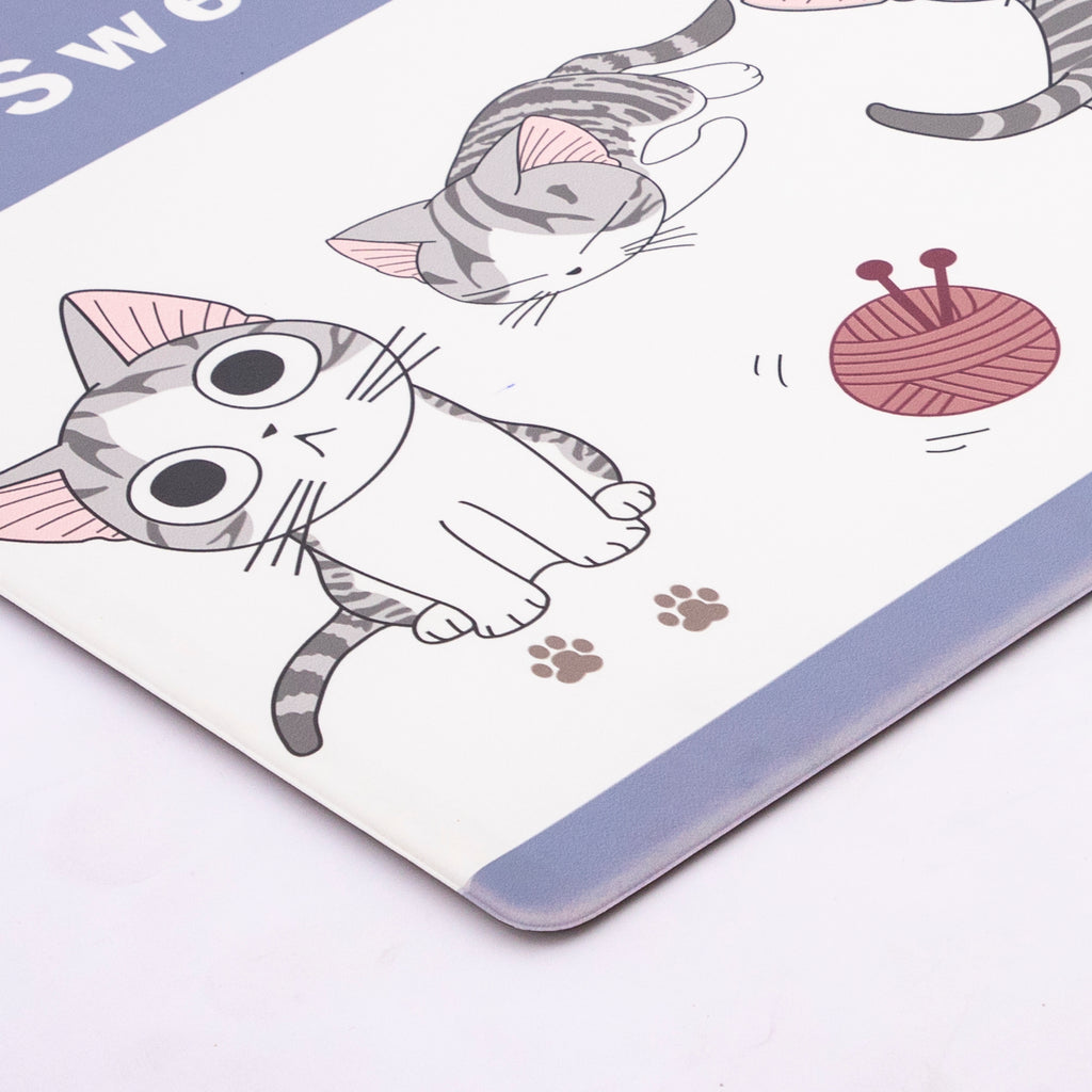 Vinyl Foam Kitchen Mat with Cheese Cat Design