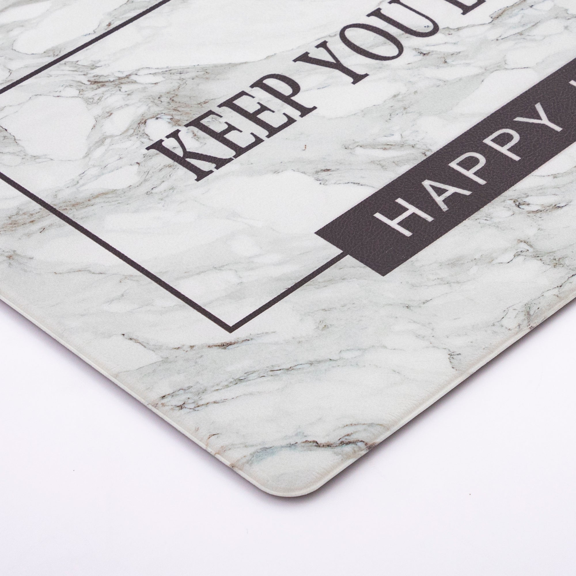 Vinyl Foam Kitchen Mat with Modern & Simple Marble Design