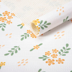 RAY STAR Yellow Hyacinthus Design Grip Shelf Liner Non Adhesive, Strong Grip Bottom, Easy Clean Kitchen Drawer, Cabinet, Cupboard Dresser Protector Cover, Non Slip Rubber Mat