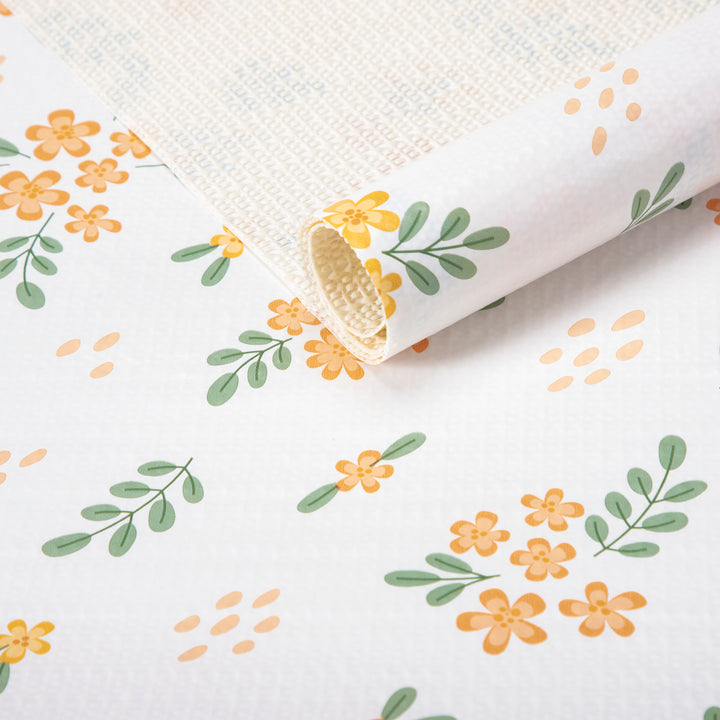 RAY STAR Yellow Hyacinthus Design Grip Shelf Liner Non Adhesive, Strong Grip Bottom, Easy Clean Kitchen Drawer, Cabinet, Cupboard Dresser Protector Cover, Non Slip Rubber Mat