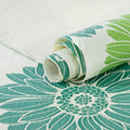 RAY STAR Grip Shelf Liner Non Adhesive, Easy Clean Kitchen Drawer, Cabinet, Cupboard Dresser Protector Cover（Green beautiful flowers)