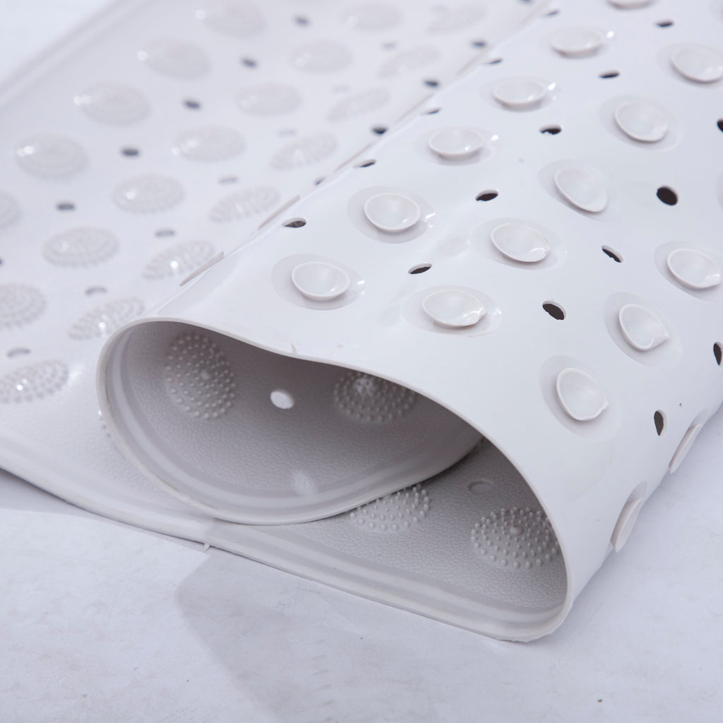 RAY STAR Non-Slip Bathtub Mat White Square Theme 25.2''X26.3''