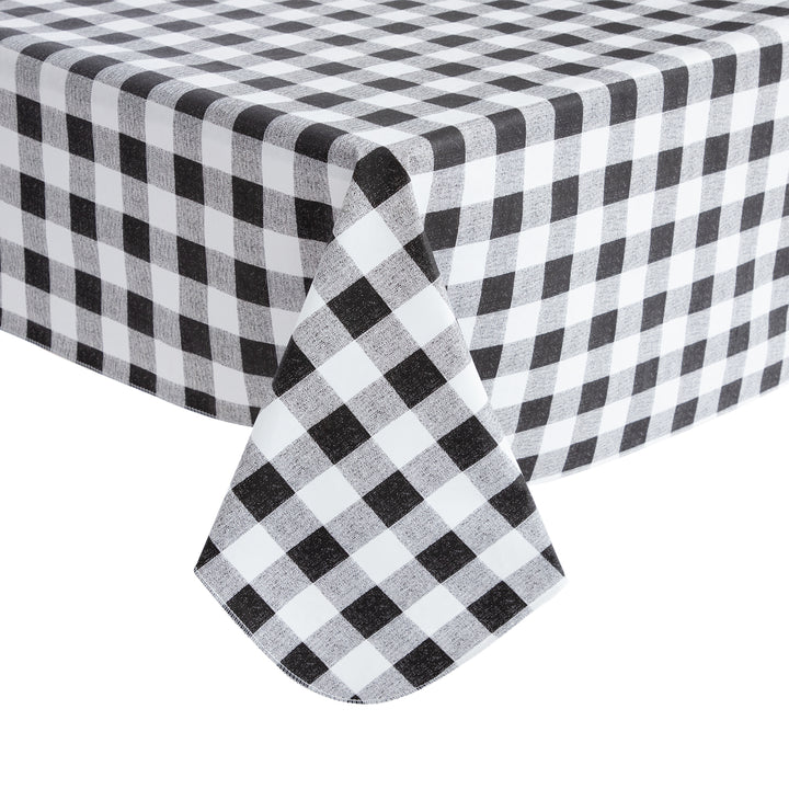 RAY STAR Black Tablecloth With Flannel Backing Round and Rectangle