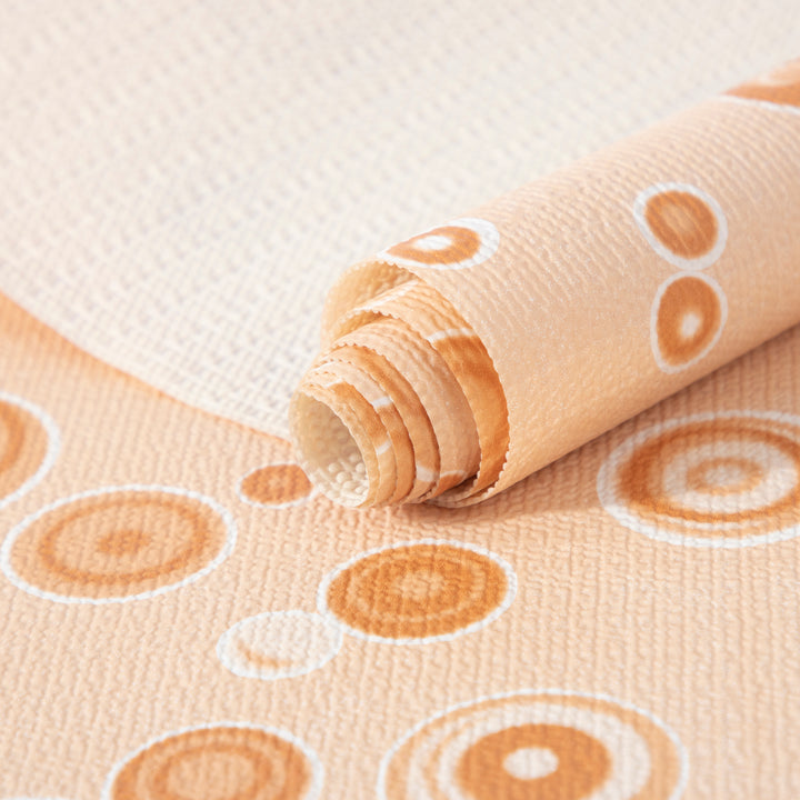 RAY STAR Shelf Liner for Kitchen Cabinets, Drawer Liner for Dresser Non-Slip Bathroom, Non-Adhesive Cabinet Liner Washable (Orange Bubble)