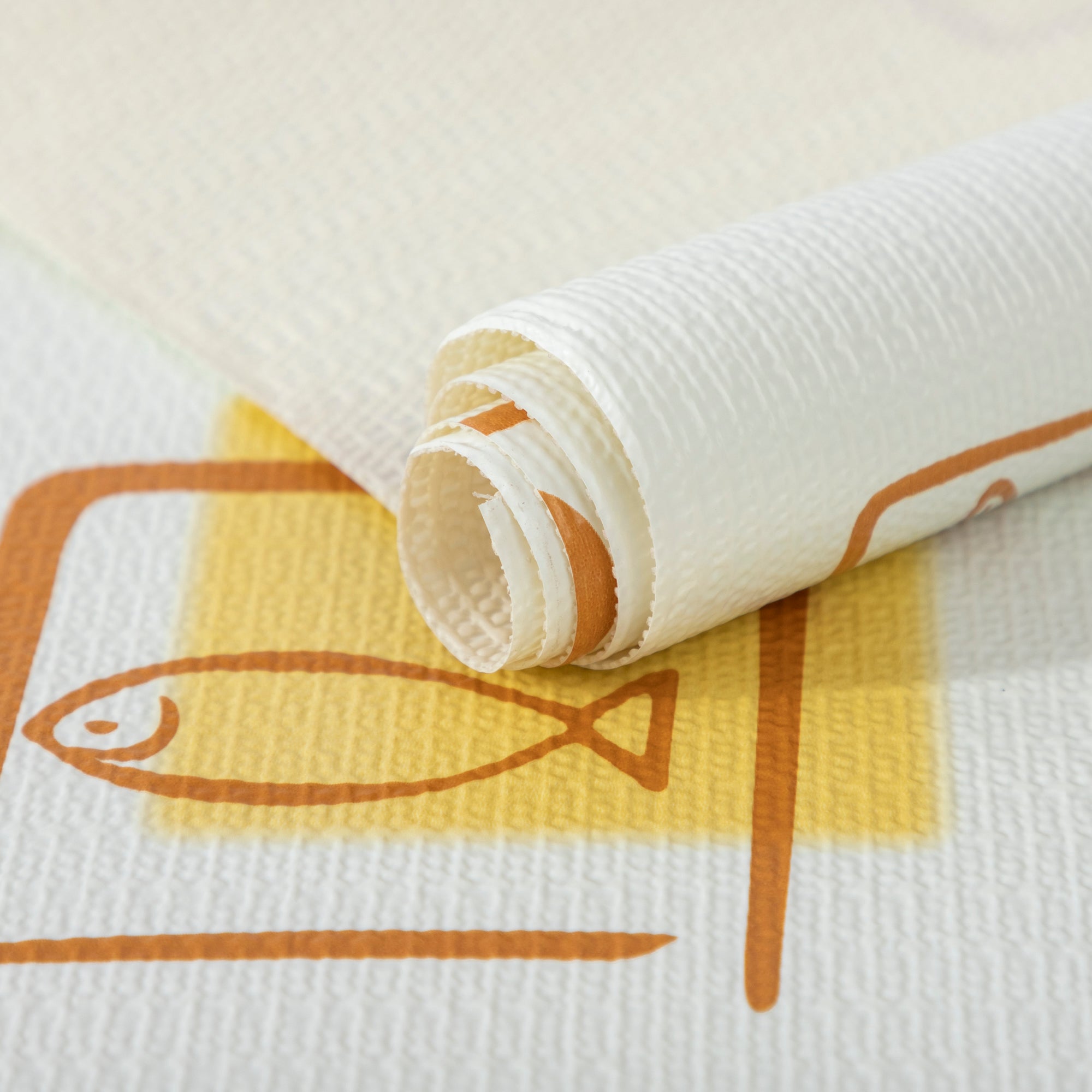 RAY STAR Grip Shelf Liner Non Adhesive, Easy Clean Kitchen Drawer, Cabinet, Cupboard Dresser Protector Cover（Yellow Ocean Elements)