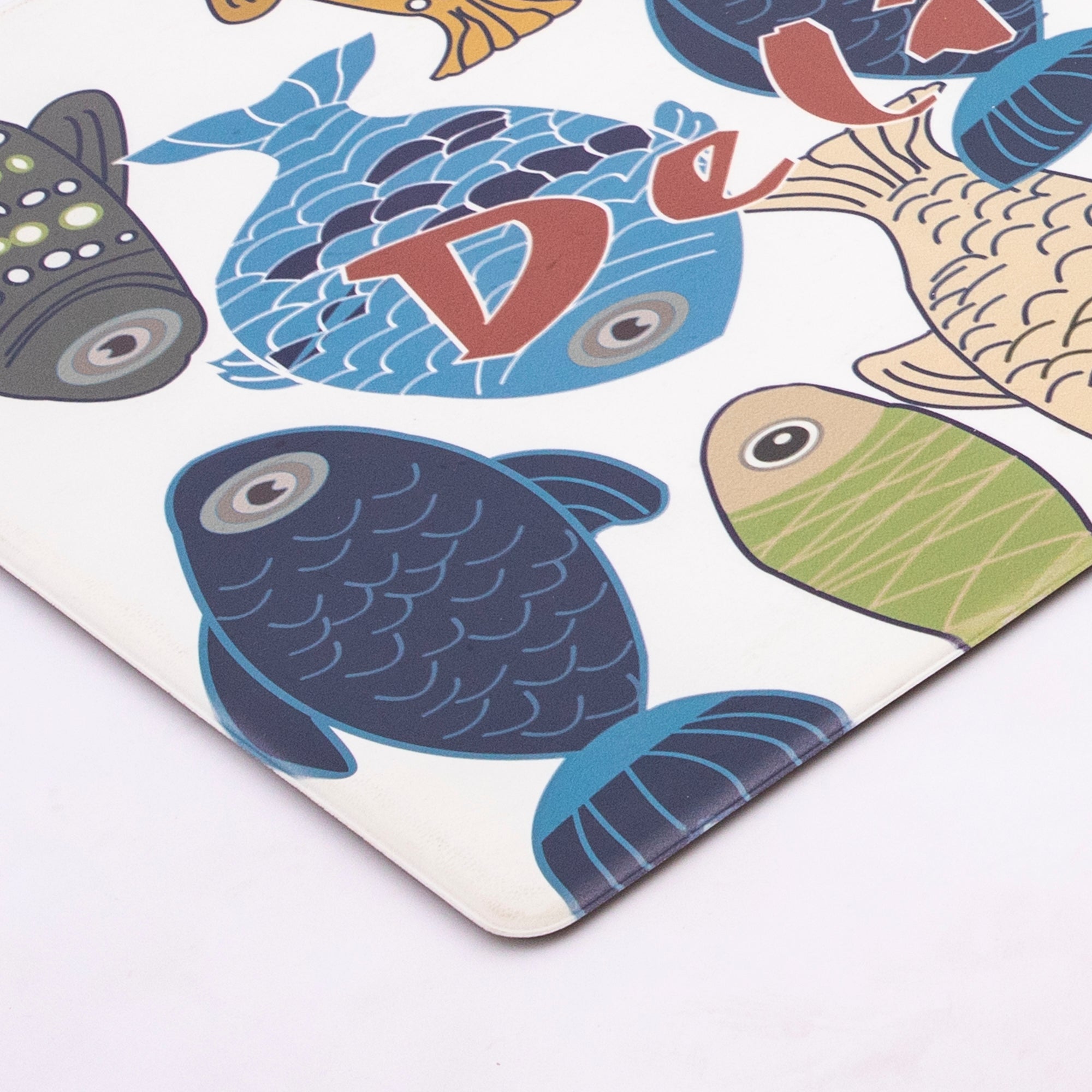 Vinyl Foam Kitchen Mat with Ocean Fish Design