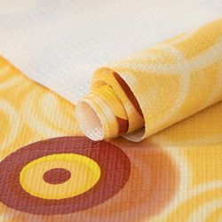 RAY STAR Grip Shelf Liner Non Adhesive, Easy Clean Kitchen Drawer, Cabinet, Cupboard Dresser Protector Cover（Yellow Brown circle)