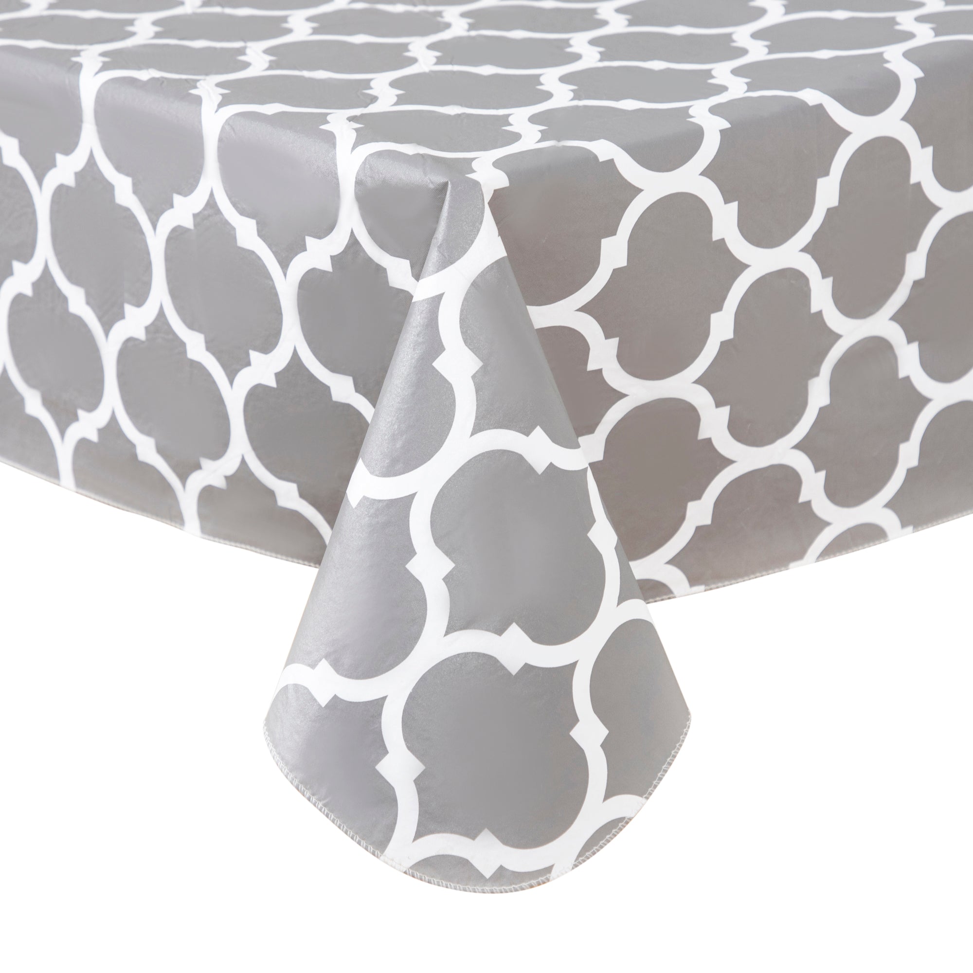 RAY STAR Gray Tablecloth With Flannel Backing Round and Rectangle
