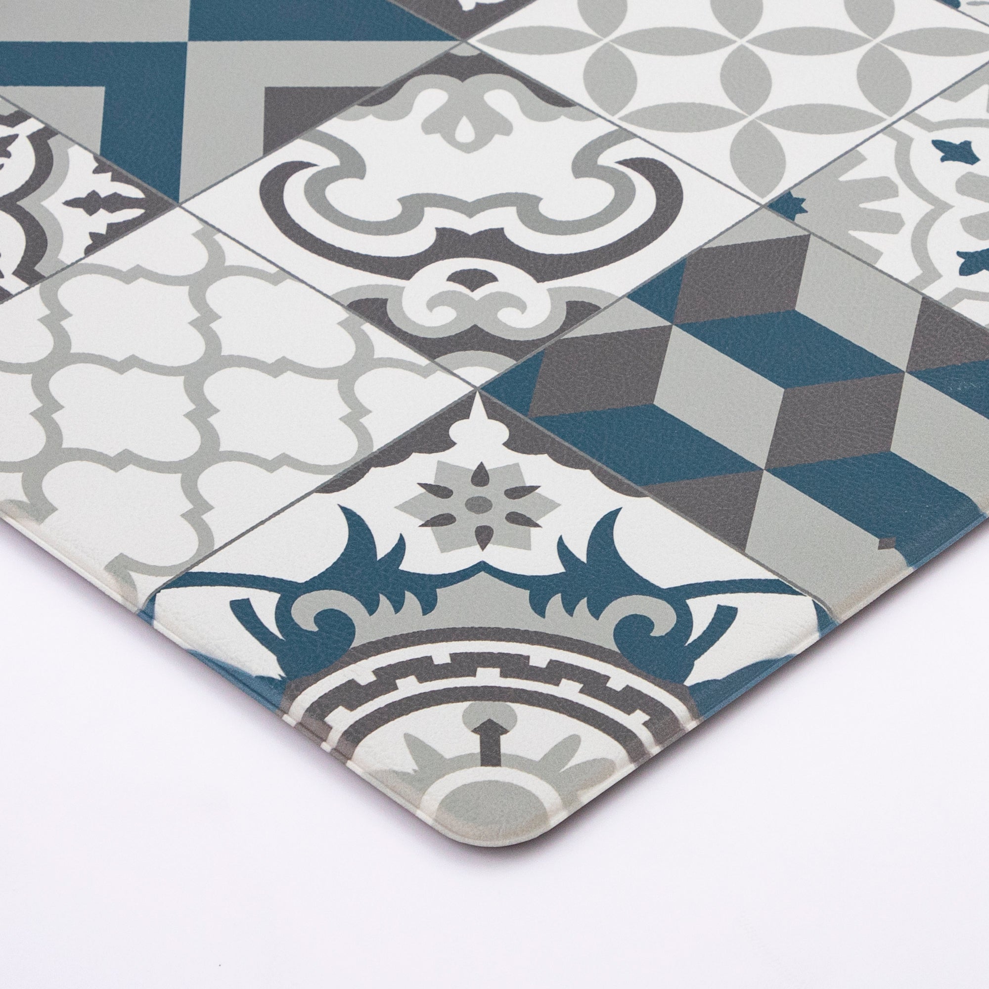Vinyl Foam Kitchen Mat with Modern & Simple Mosaic Design