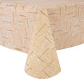 Classic yellow beige Polyester Tablecloth Vinyl Surface with Flannel Backing Oilcloth Waterproof holiday