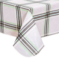 Classic Multi-color Green grid Tablecloth Vinyl Surface with Flannel Backing Oilcloth Waterproof holiday