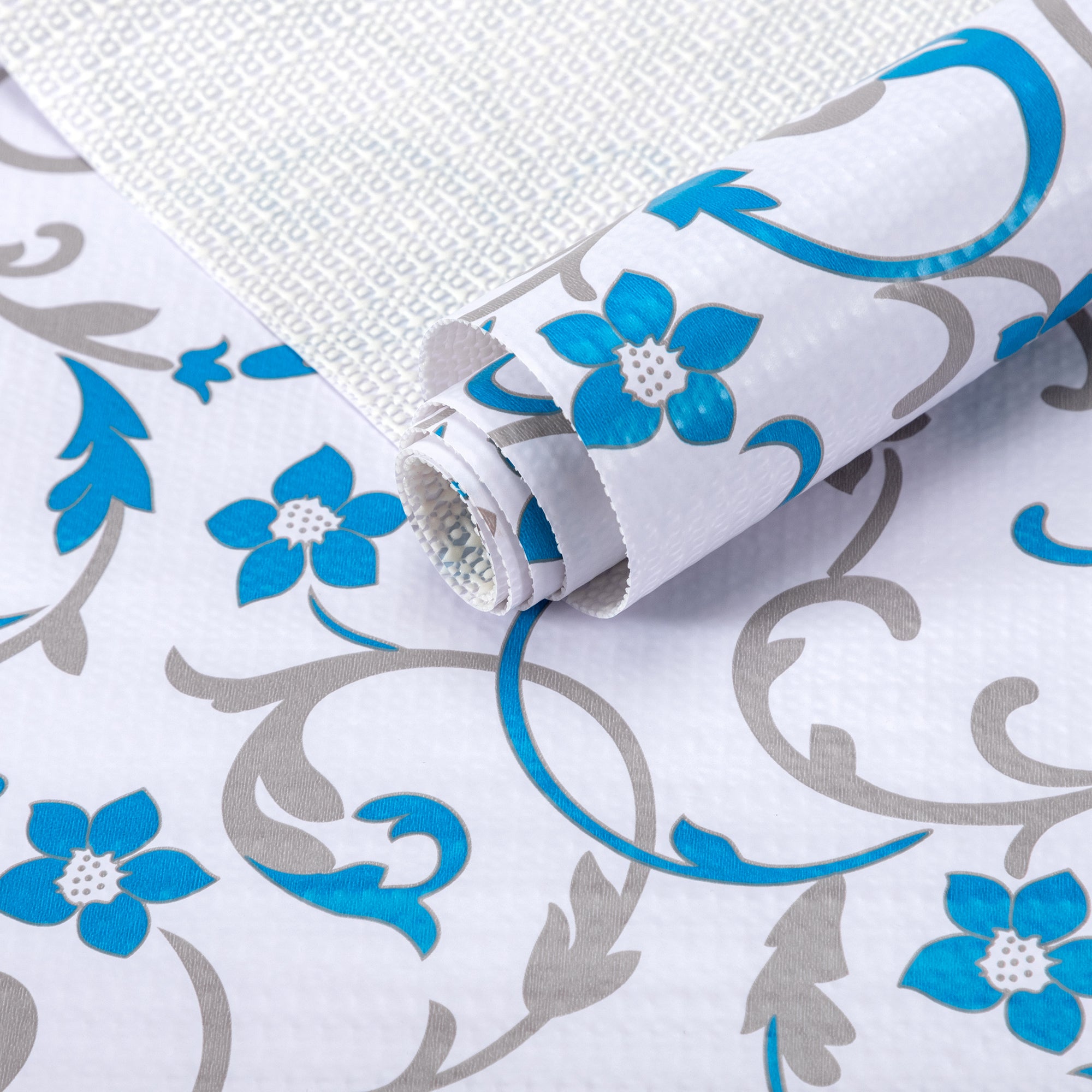 RAY STAR Blue Theme Shelf Liner Non Adhesive, Strong Grip Bottom, Easy Clean Kitchen Drawer, Cabinet, Cupboard Dresser