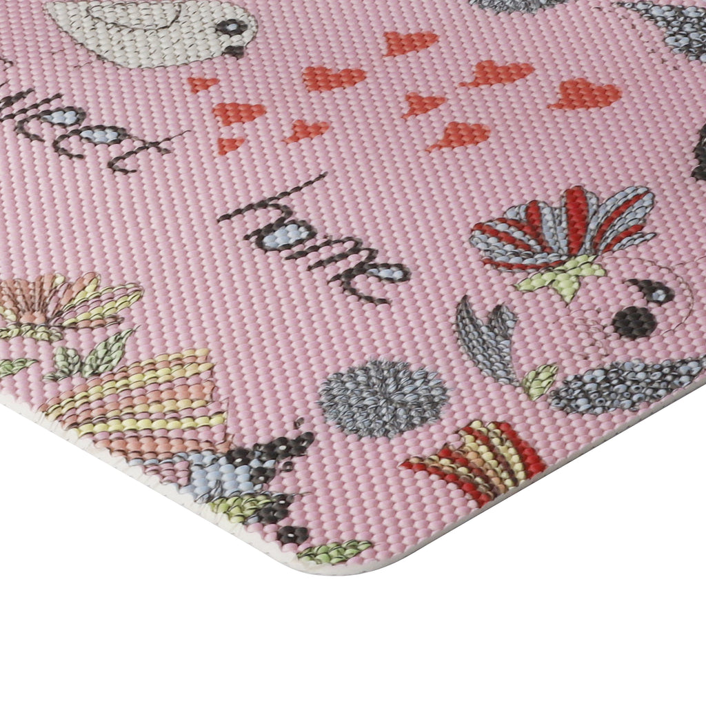 RAY STAR Pink Bird & Forest Design Non-slip Vinyl Rugs High Density Cushion Extra Comfort