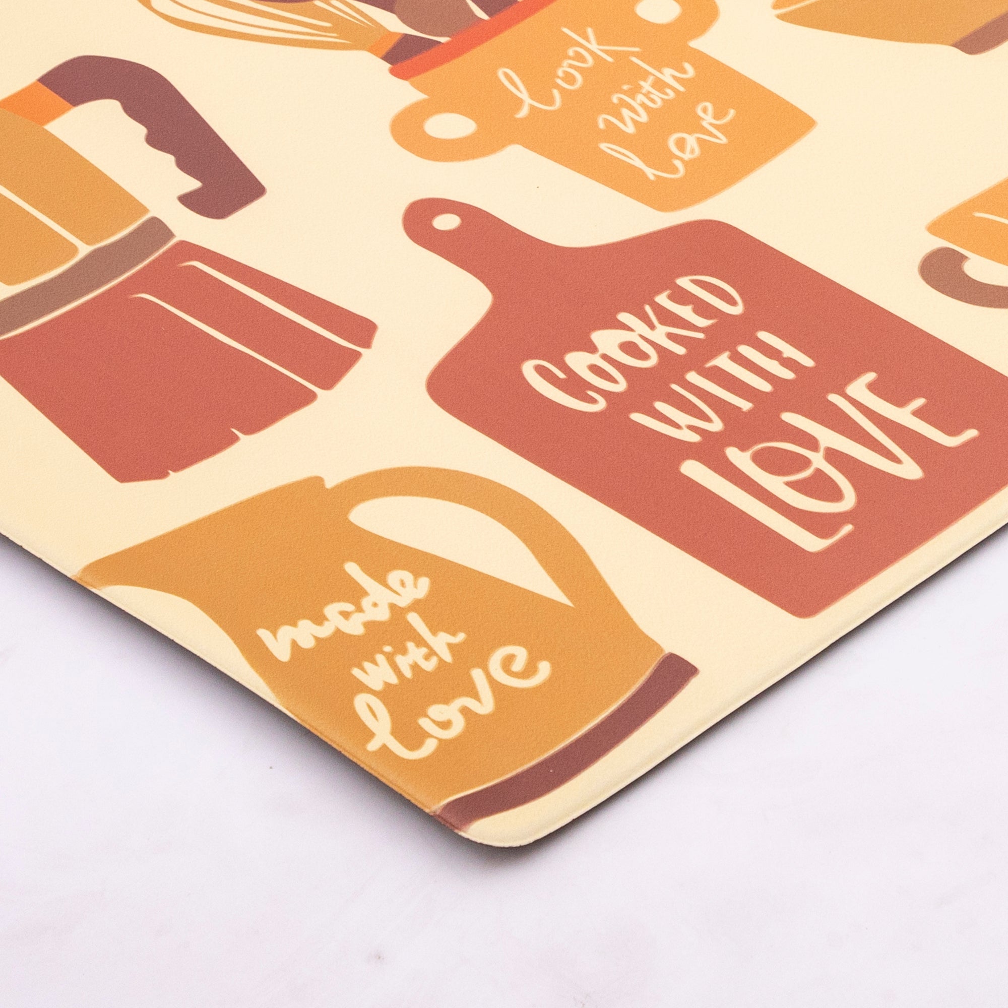 Vinyl Foam Kitchen Mat with Cook Time Lively Kitchenware Design