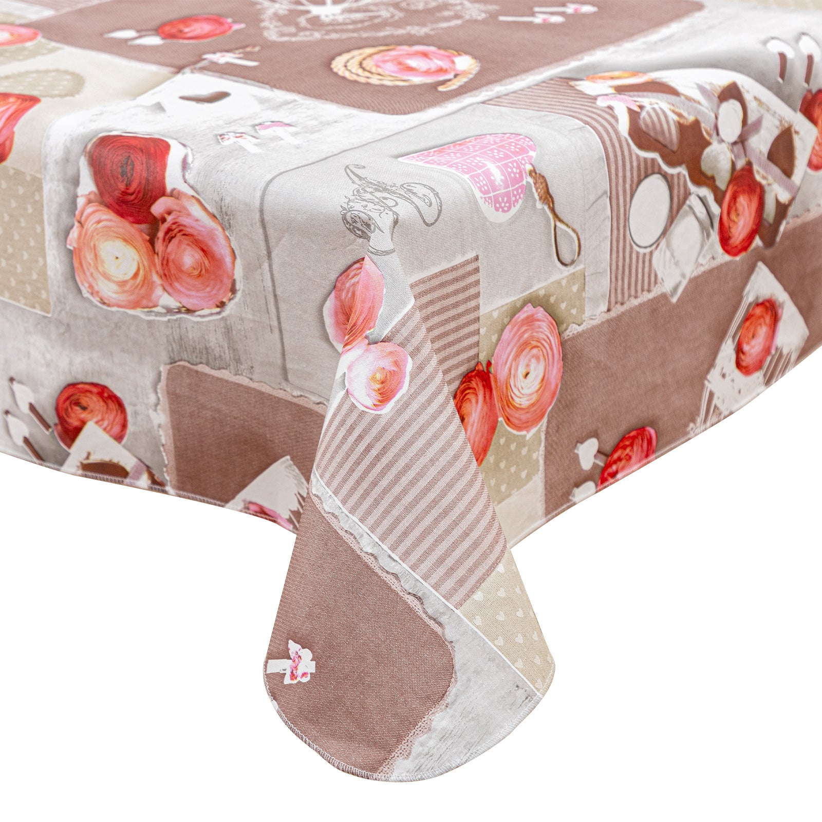 RAY STAR Valentine's Day special Pink and Colorful Tablecloth With Flannel Backing Round and Rectangle