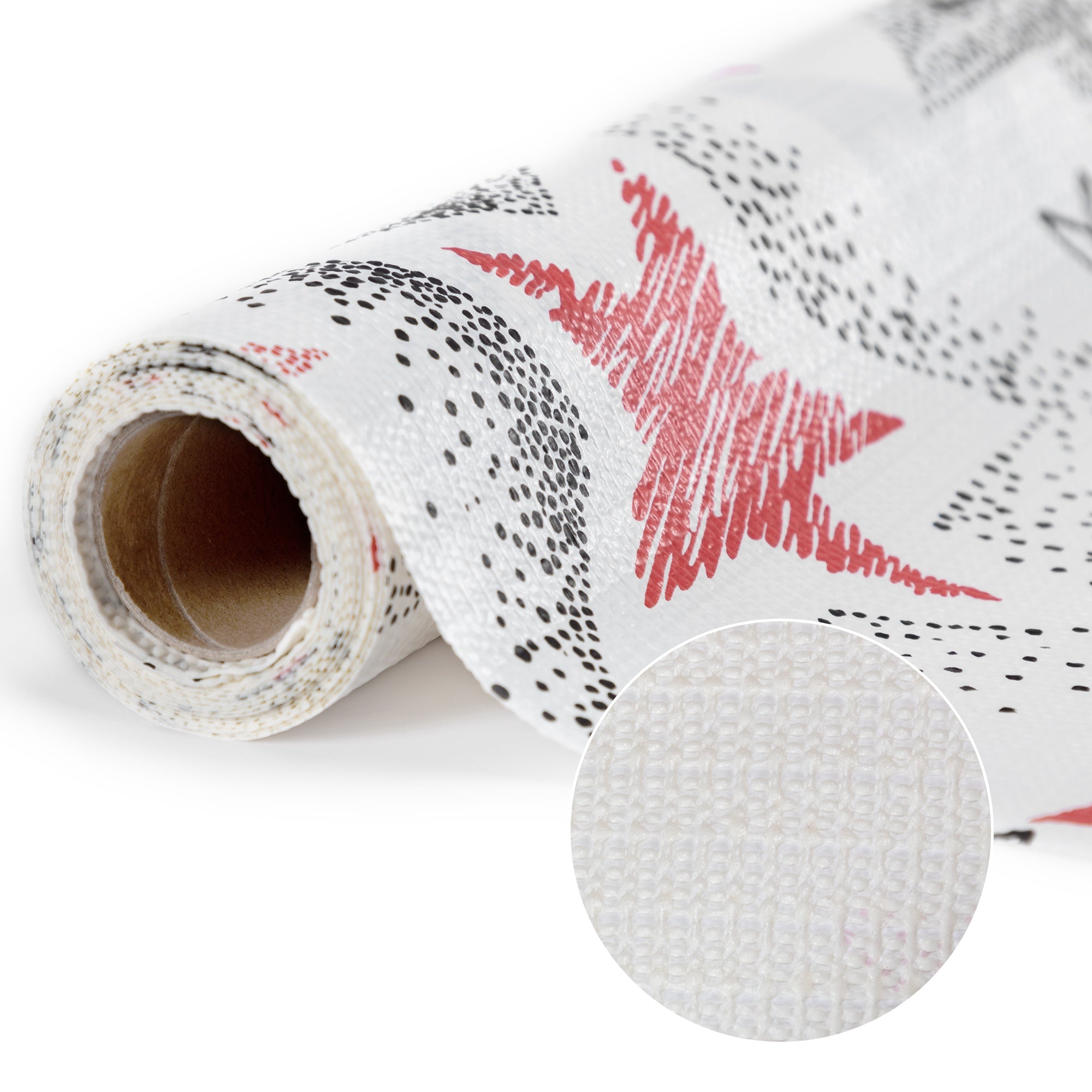 RAY STAR Grip Shelf Liner Non Adhesive, Easy Clean Kitchen Drawer, Cabinet, Cupboard Dresser Protector Cover（Retro Beautiful Stars)