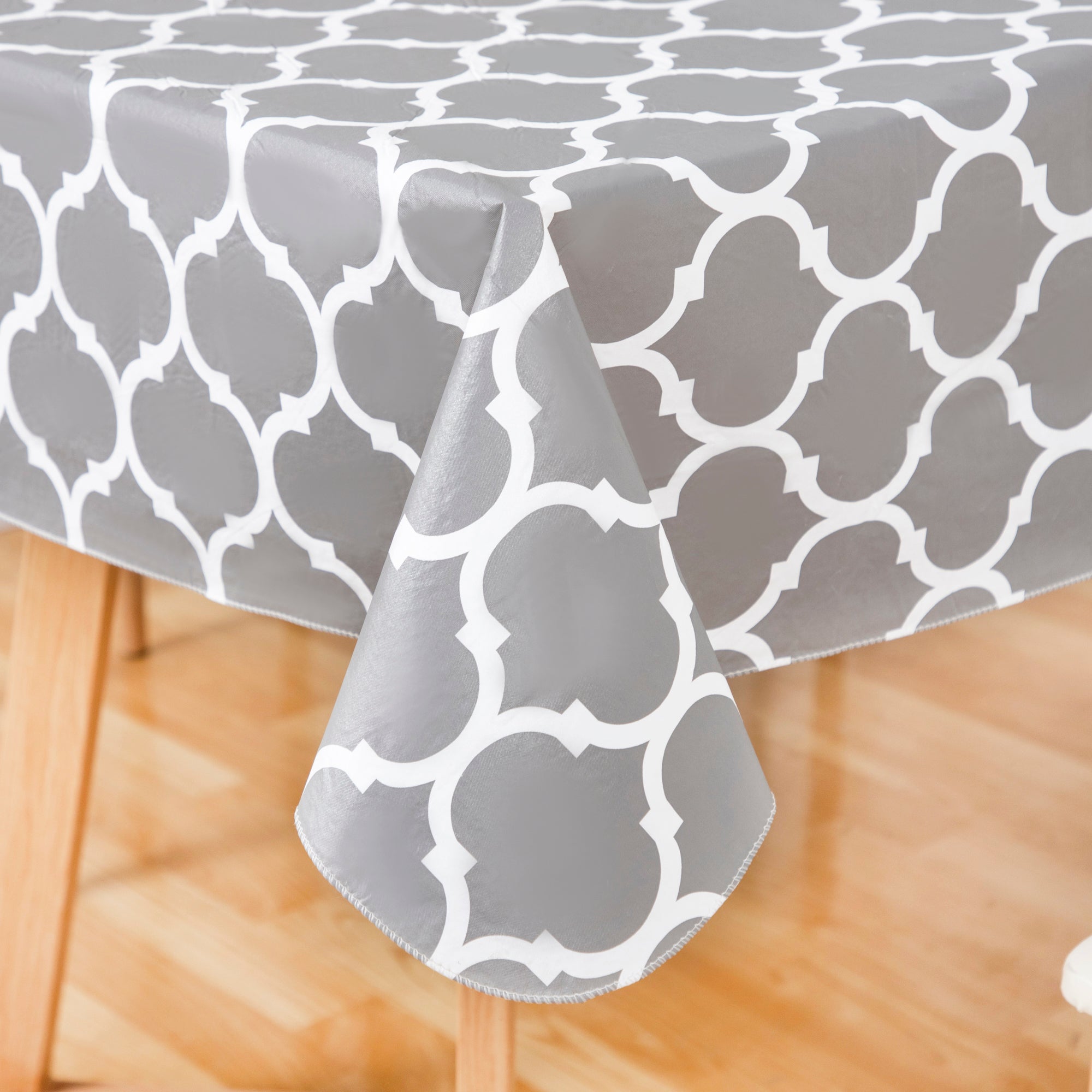 RAY STAR Gray Tablecloth With Flannel Backing Round and Rectangle
