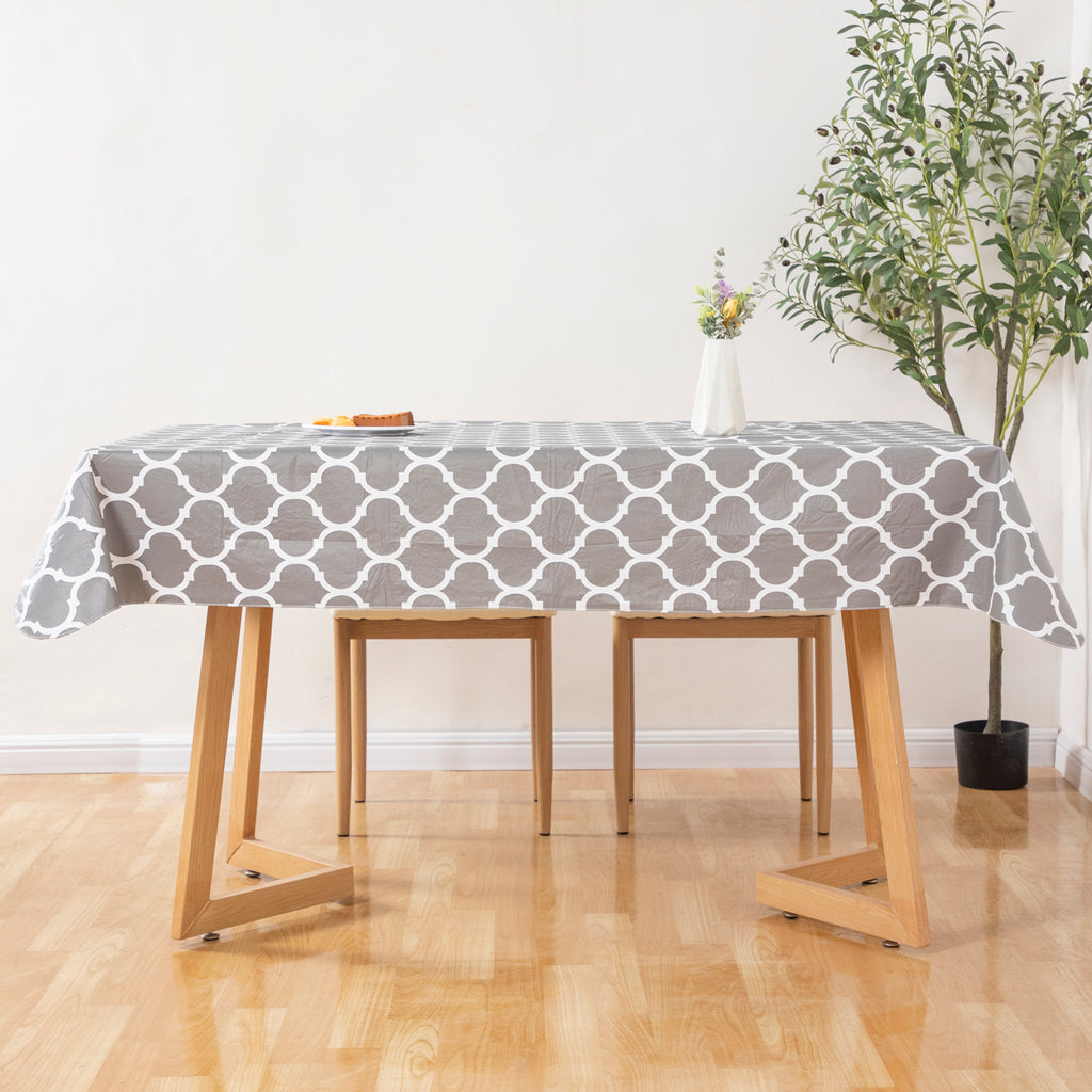 RAY STAR Gray Tablecloth With Flannel Backing Round and Rectangle