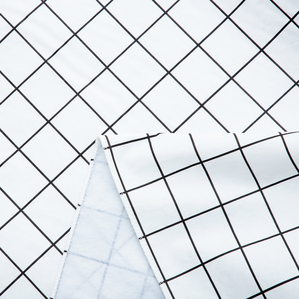 RAY STAR White Checked Tablecloth With Flannel Backing Round and Rectangle