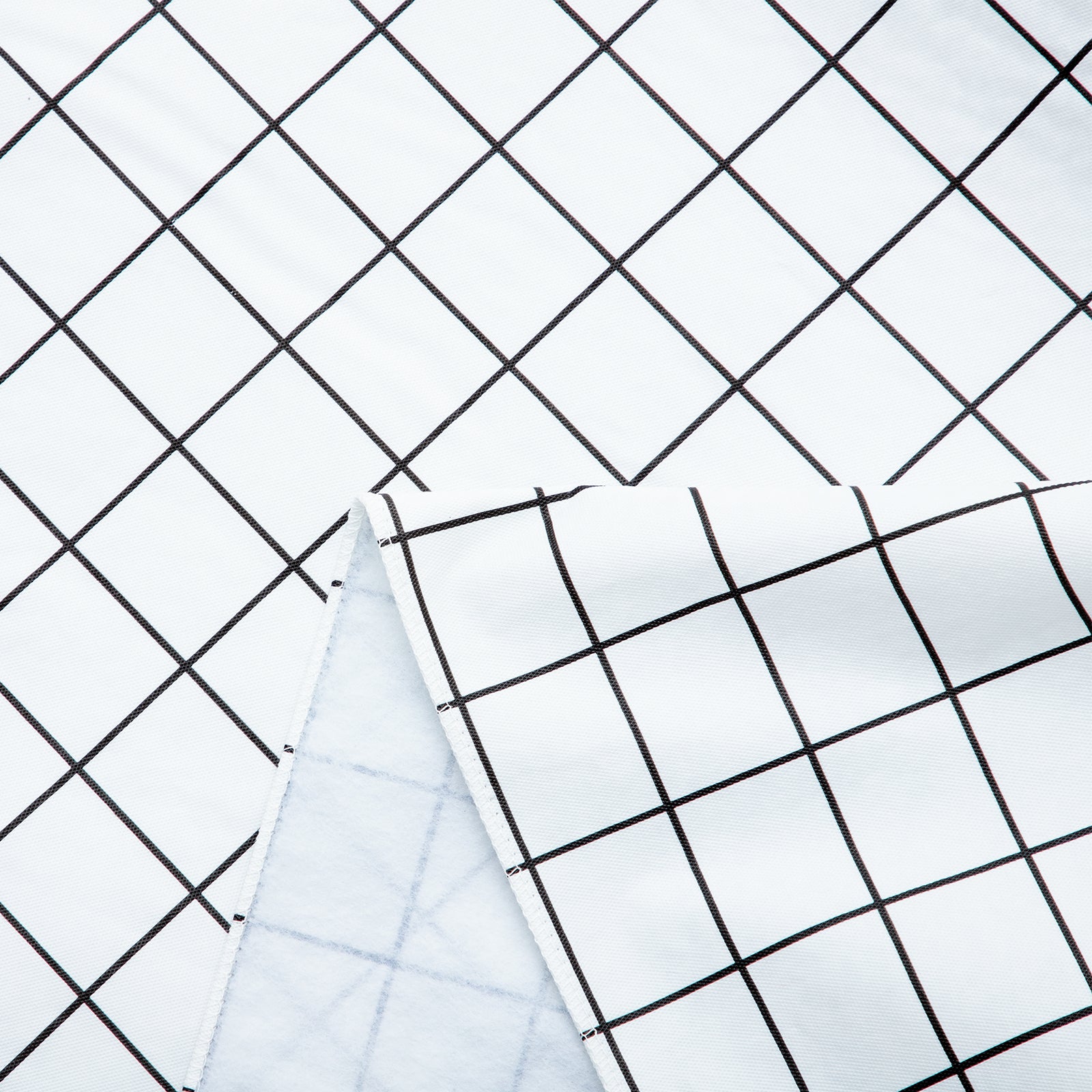 RAY STAR White Checked Tablecloth With Flannel Backing Round and Rectangle