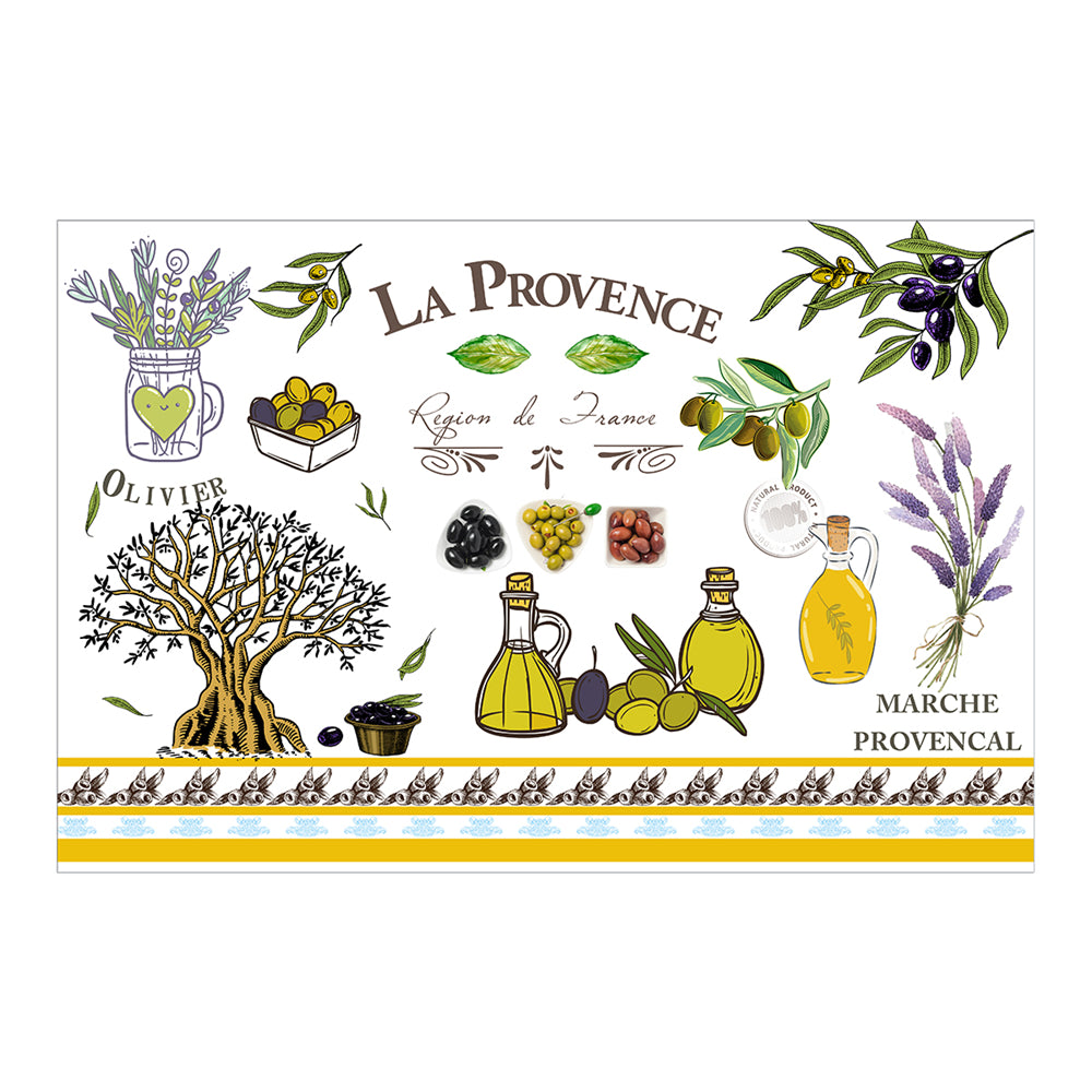 RAY STAR Set of 4 Placemat with Olive Green Design