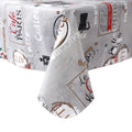 RAY STAR Coffee Store Design Vinyl Tablecloth With Flannel Backing Round and Rectangle
