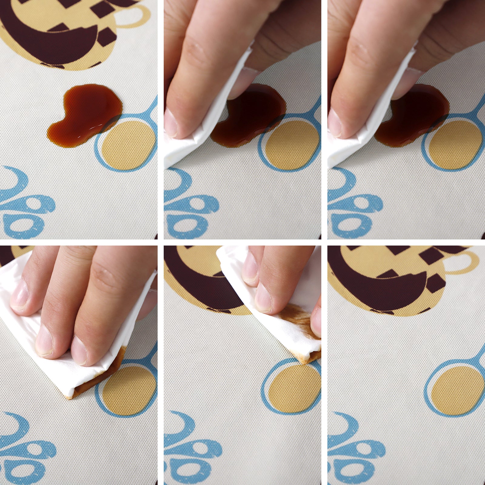 RAY STAR Cartoon Teapot Design Vinyl Tablecloth – Waterproof & Stain Resistant with Flannel Backing