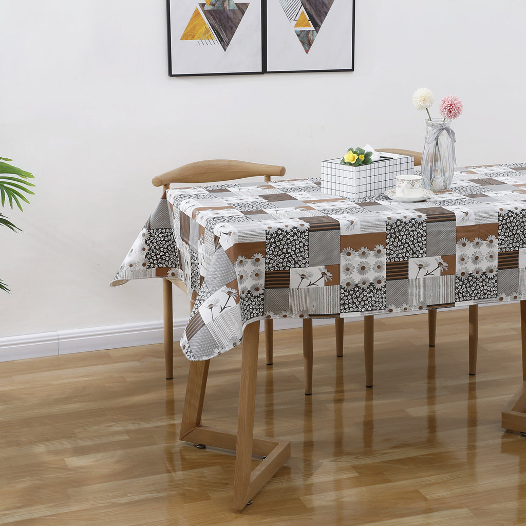 RAY STAR Lily Design Vinyl Tablecloth With Flannel Backing Round and Rectangle