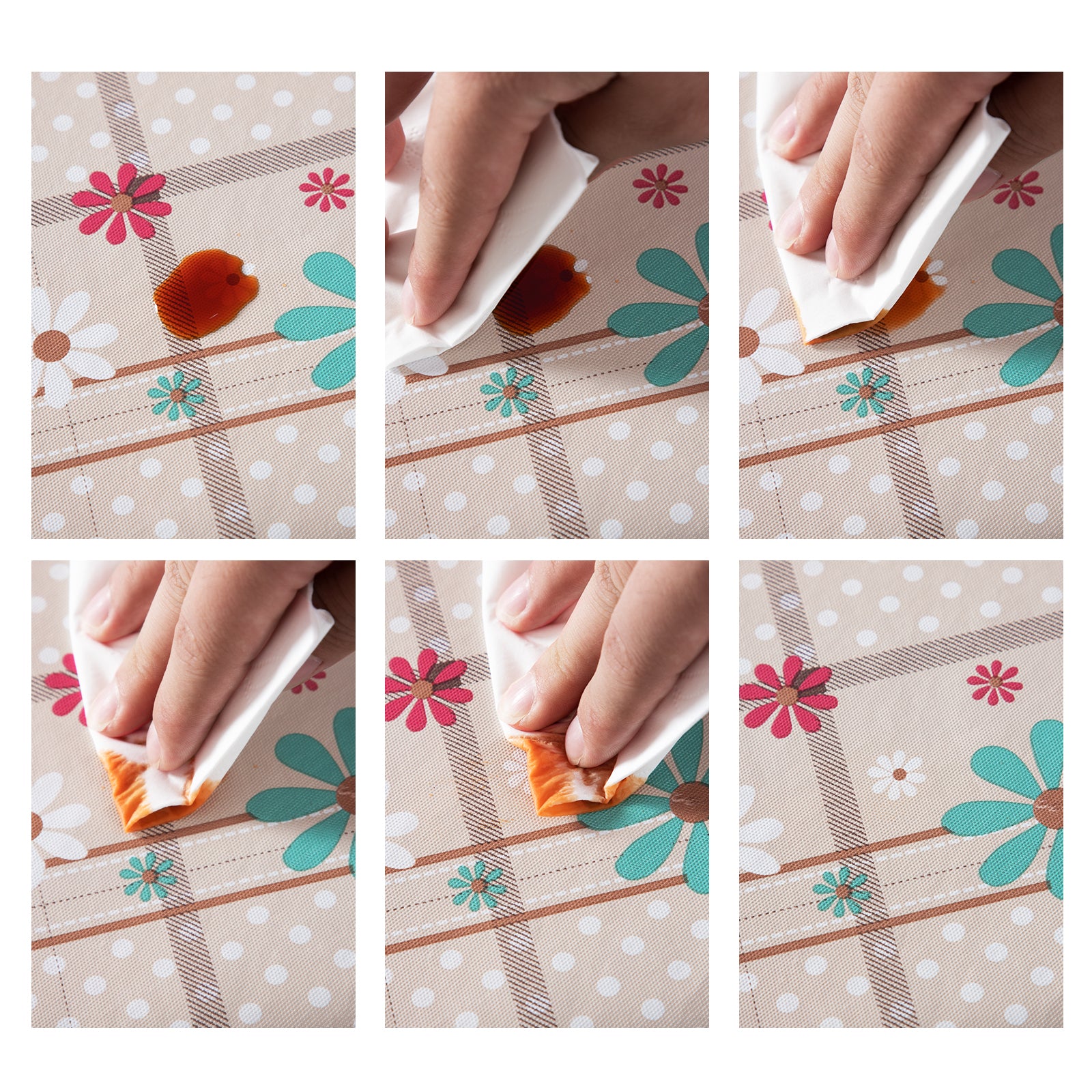 RAY STAR colorful Spring Blossom Design Vinyl Tablecloth With Flannel Backing Round and Rectangle