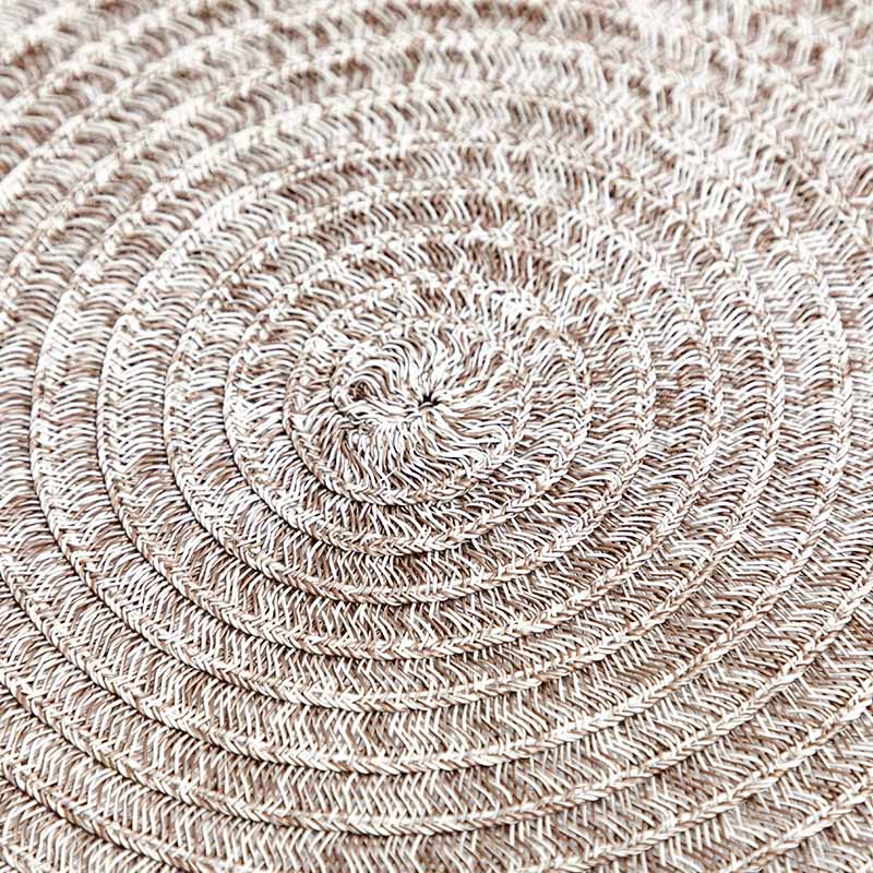 RAY STAR Set of 4 Round Braided Placemat Brown