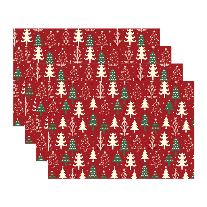 RAY STAR Set of 4 Placemat with Christmas Tree Design