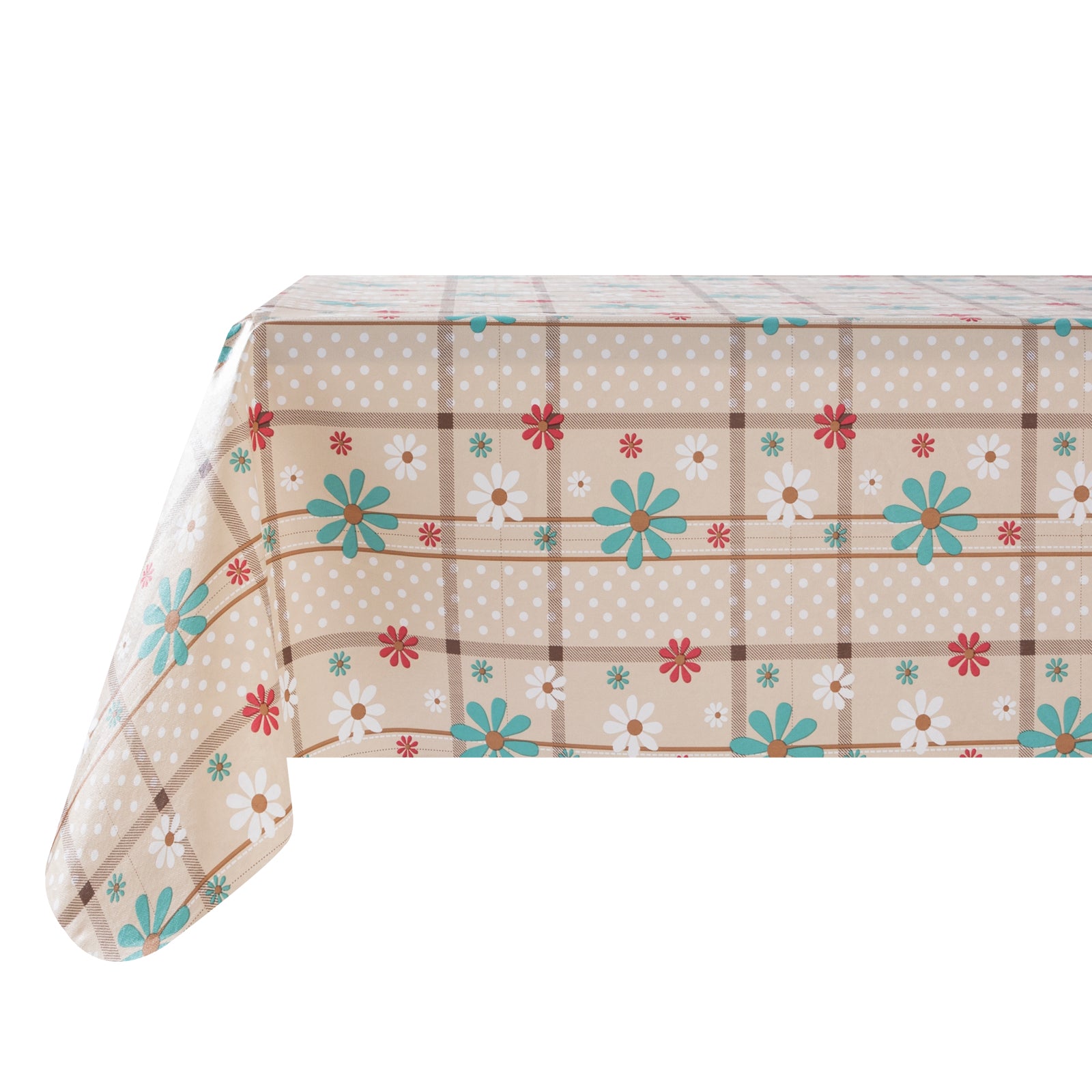 RAY STAR colorful Spring Blossom Design Vinyl Tablecloth With Flannel Backing Round and Rectangle
